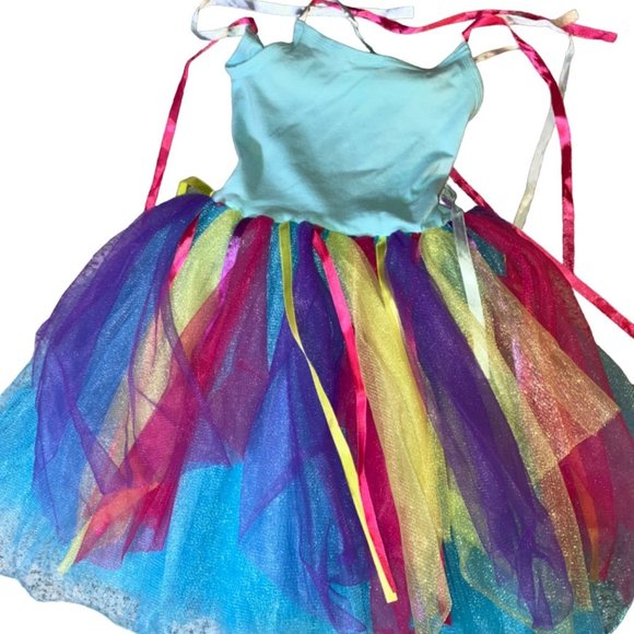 Pink Poppy Rainbow Unicorn Tulle Fancy Dress Girls Multi colour 5-6 Years - Picture 7 of 7